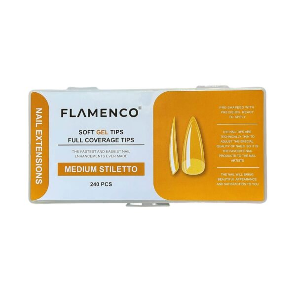 Uñas Soft Gel Tips Flamenco 240 Pcs