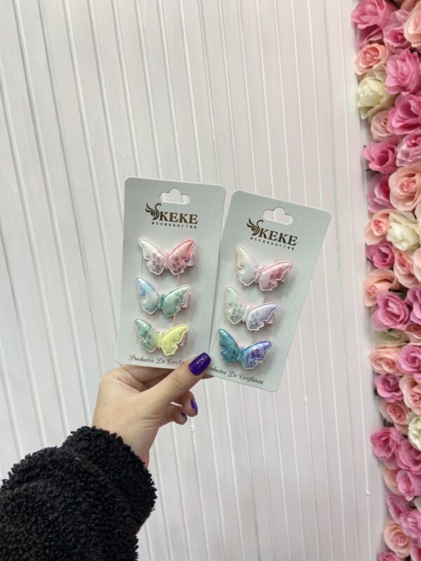 Mini Pinches De Cabello Mariposa Ref:65594