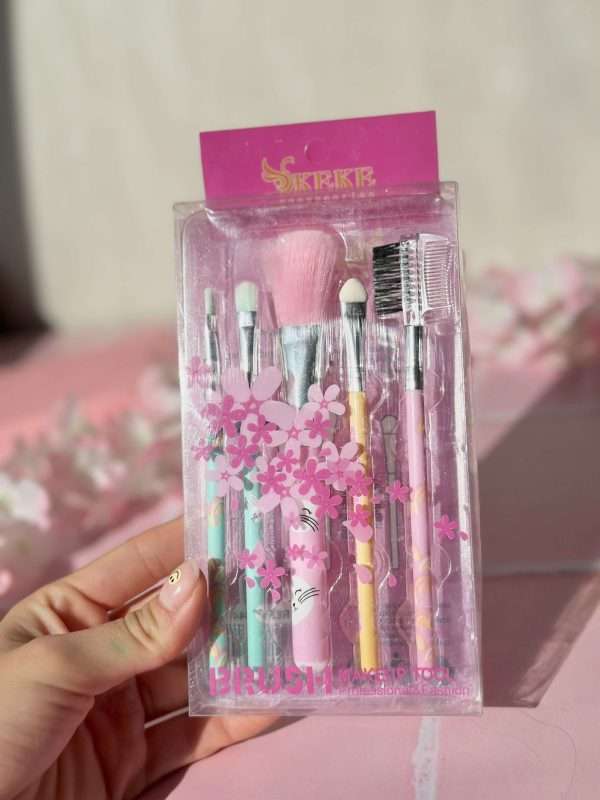 Set De Brochas De Maquillaje Con Peine De Cejas Ref:92344