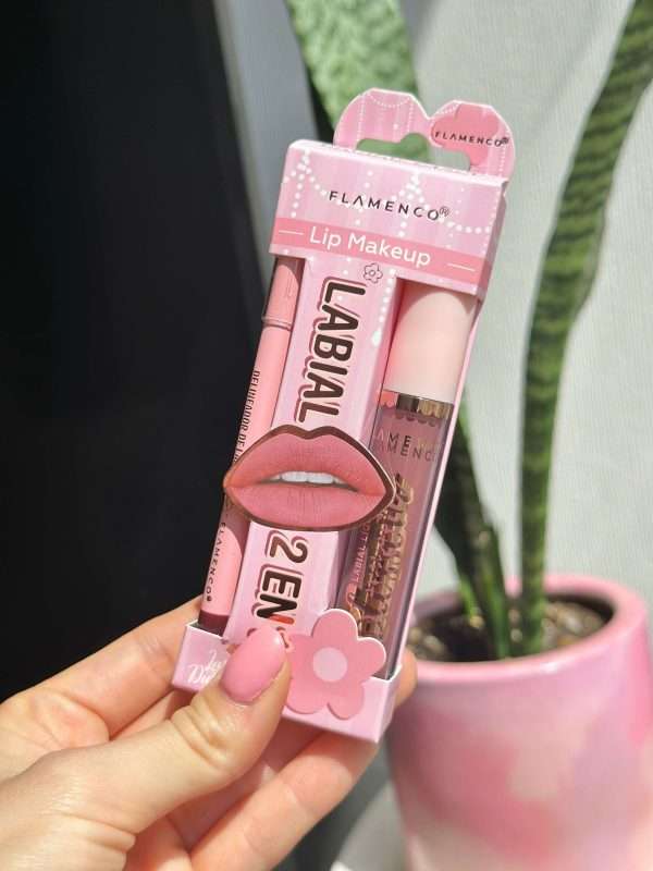 Labial 2 En 1 Flamenco Lip Makeup - Imagen 3