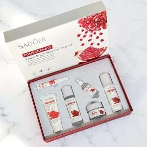 Kit De Cuidado Facial Sadoer Con Extracto De Granada 6 Pcs