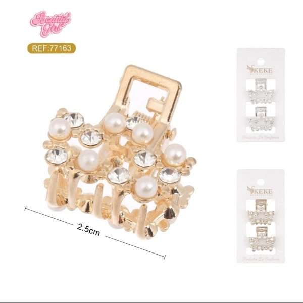 Mini Ganchetas De Cabello Con Perlitas 2Pcs