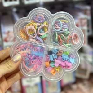 Set de ligas, pinches y coles 4 compartimientos