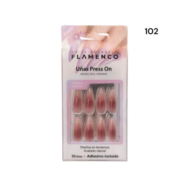 Uñas Press On 24 Pcs Flamenco - Imagen 44