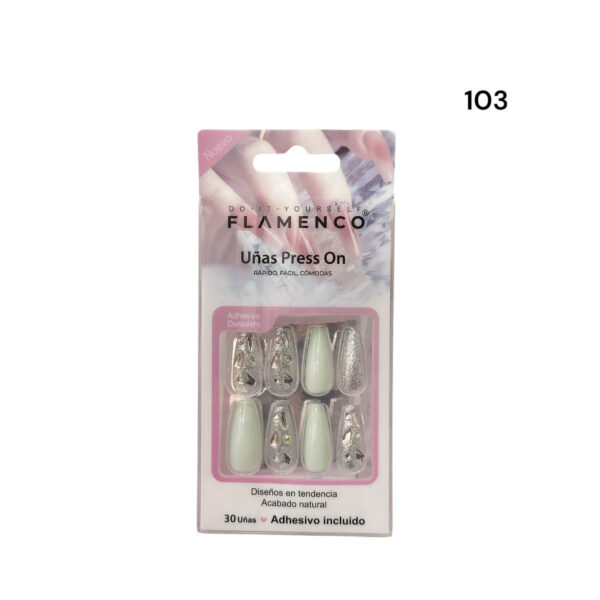 Uñas Press On 24 Pcs Flamenco - Imagen 45