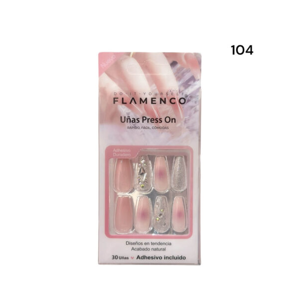 Uñas Press On 24 Pcs Flamenco - Imagen 46