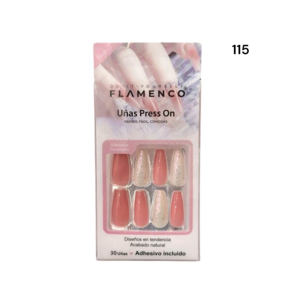 Uñas Press On 24 Pcs Flamenco - Imagen 57