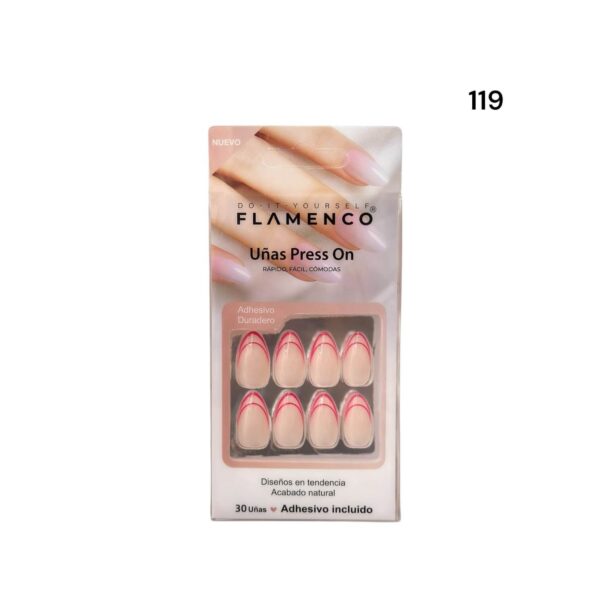 Uñas Press On 24 Pcs Flamenco - Imagen 61