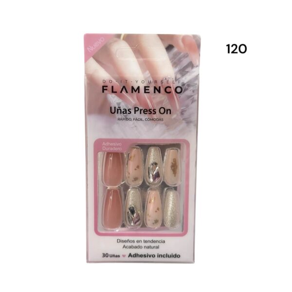 Uñas Press On 24 Pcs Flamenco - Imagen 62