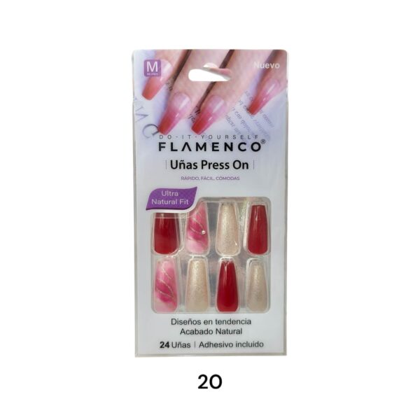 Uñas Press On 24 Pcs Flamenco - Imagen 21