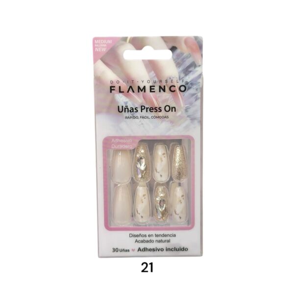 Uñas Press On 24 Pcs Flamenco - Imagen 22