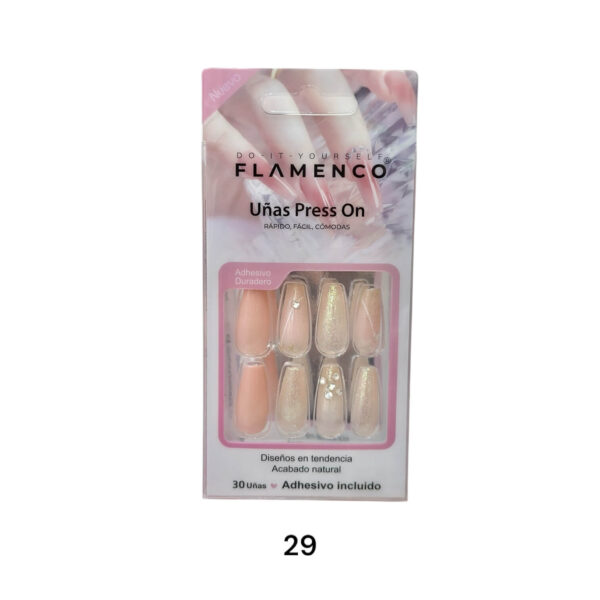 Uñas Press On 24 Pcs Flamenco - Imagen 30