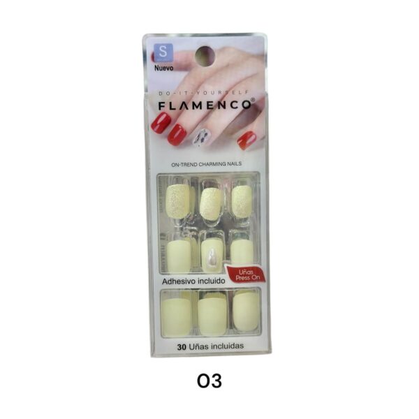 Uñas Press On 24 Pcs Flamenco - Imagen 4