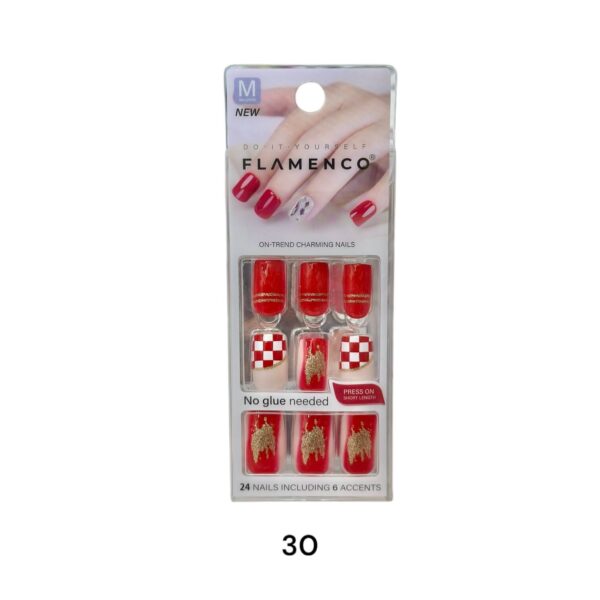 Uñas Press On 24 Pcs Flamenco - Imagen 31