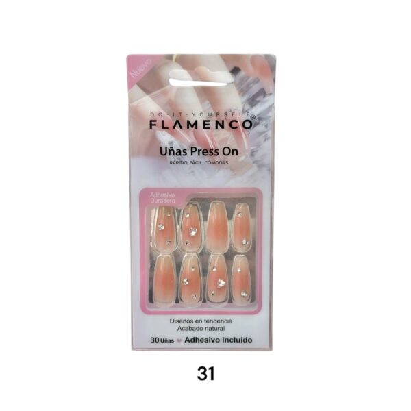 Uñas Press On 24 Pcs Flamenco - Imagen 32