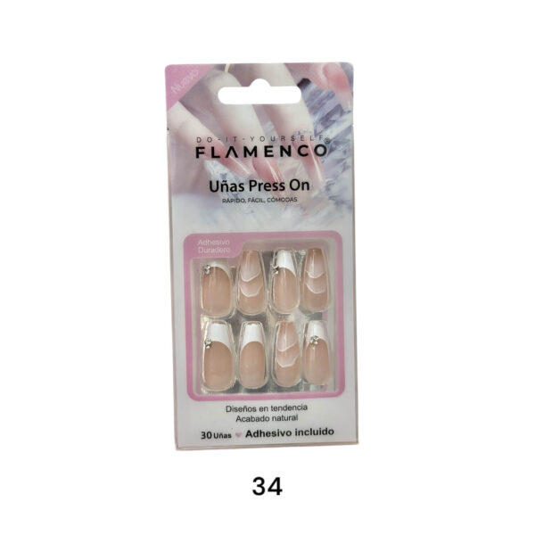 Uñas Press On 24 Pcs Flamenco - Imagen 35