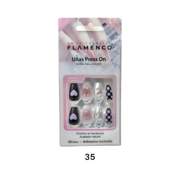 Uñas Press On 24 Pcs Flamenco - Imagen 36