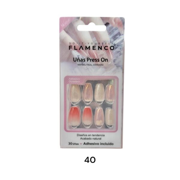 Uñas Press On 24 Pcs Flamenco - Imagen 40