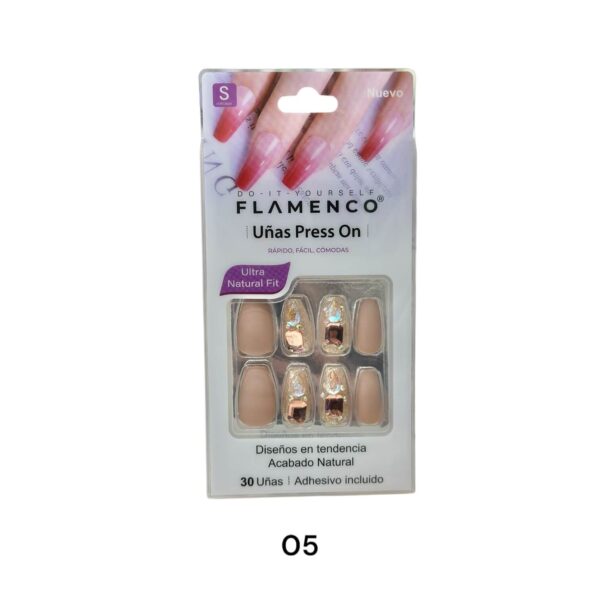 Uñas Press On 24 Pcs Flamenco - Imagen 6