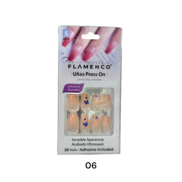 Uñas Press On 24 Pcs Flamenco - Imagen 7