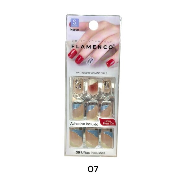 Uñas Press On 24 Pcs Flamenco - Imagen 8