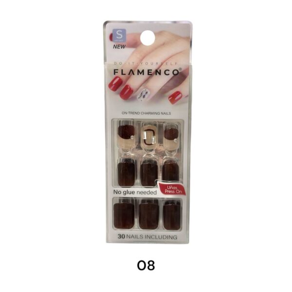 Uñas Press On 24 Pcs Flamenco - Imagen 9