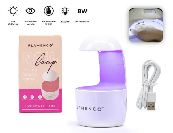 Lampara De Uñas Portátil Flamenco 8W