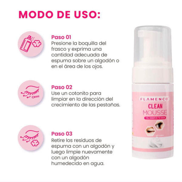 Espuma Limpiadora De Pestañas Flamenco 100ml - Imagen 3