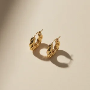 Argollas Mini Twisted Gold