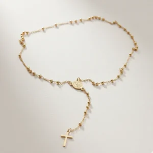 Collar Rosario Celestial Gold