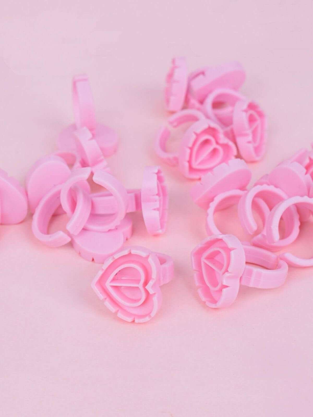 Anillo Para Pegamento Corazón 50 Pcs
