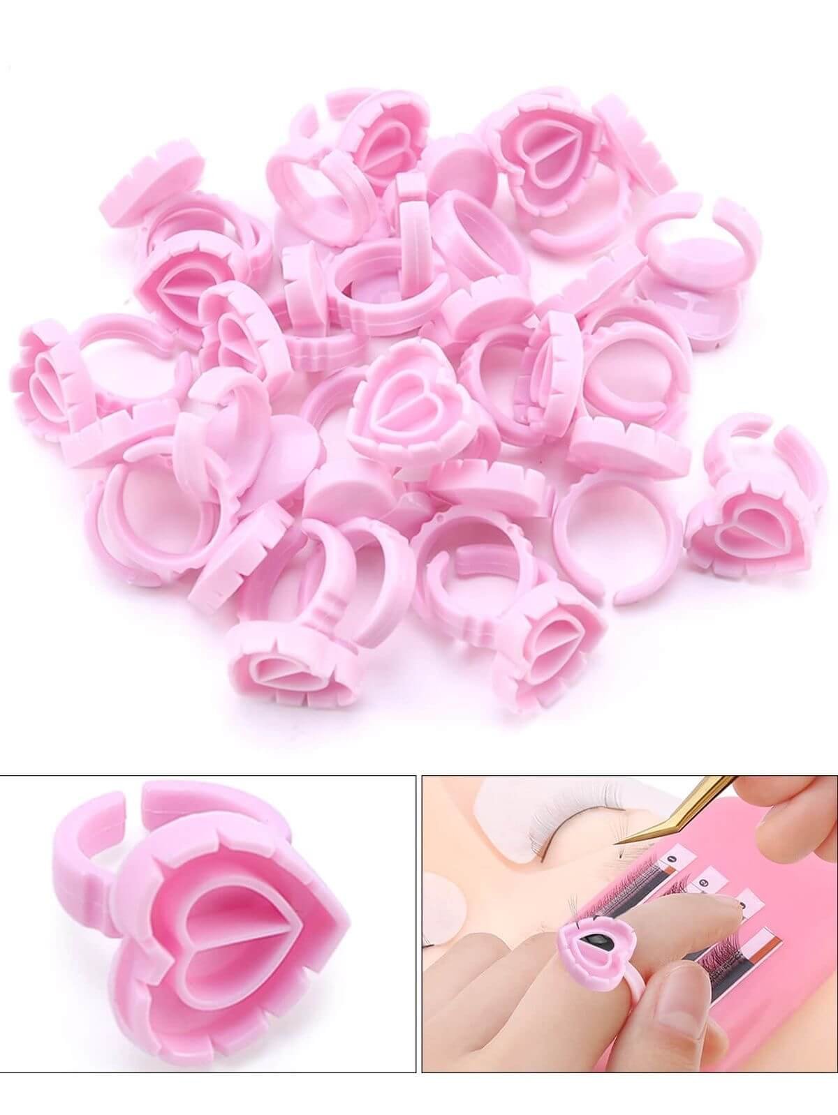 Anillo Para Pegamento Corazón 50 Pcs