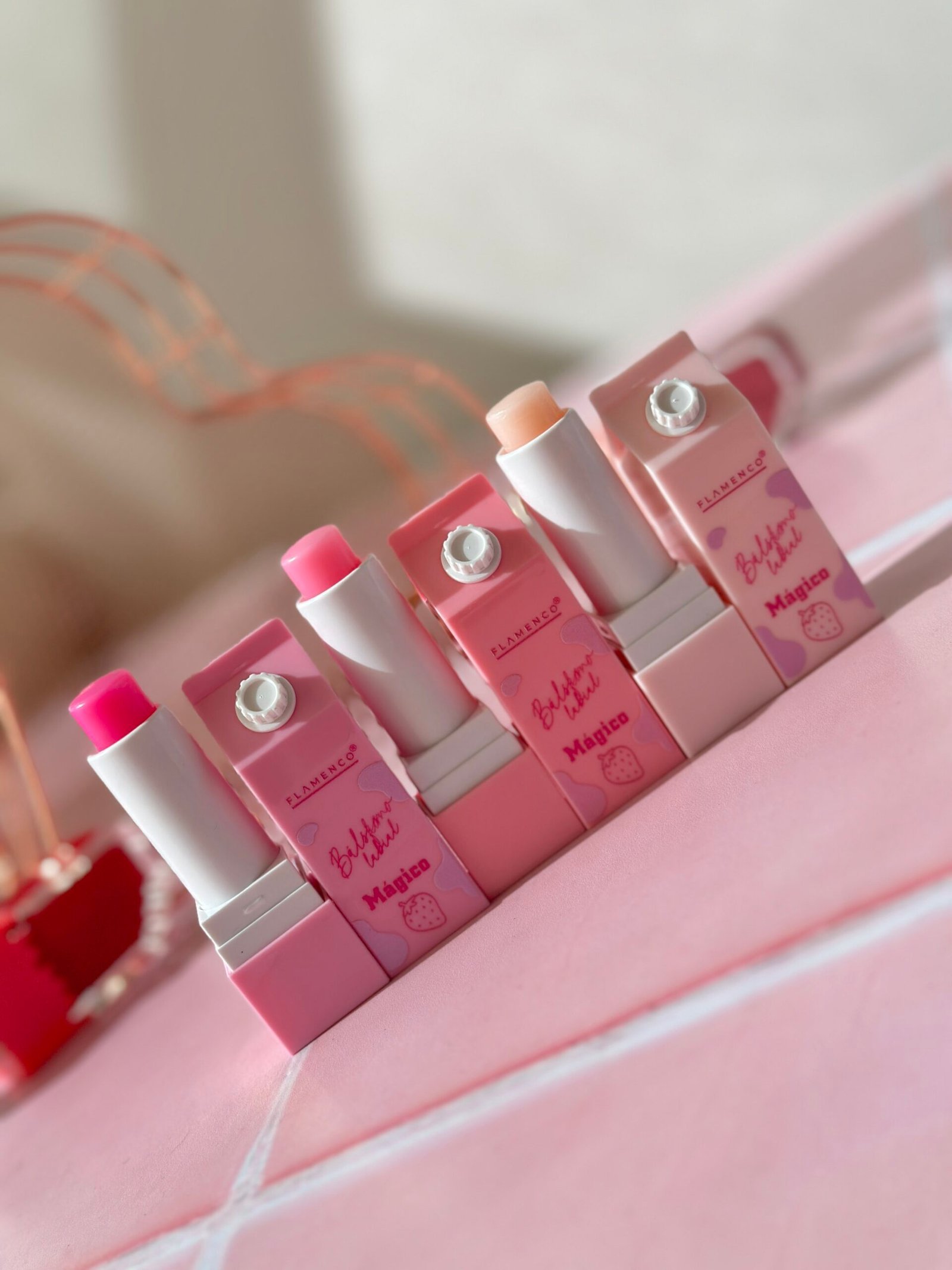 Balsamo Labial Magico Botella De Leche Flamenco