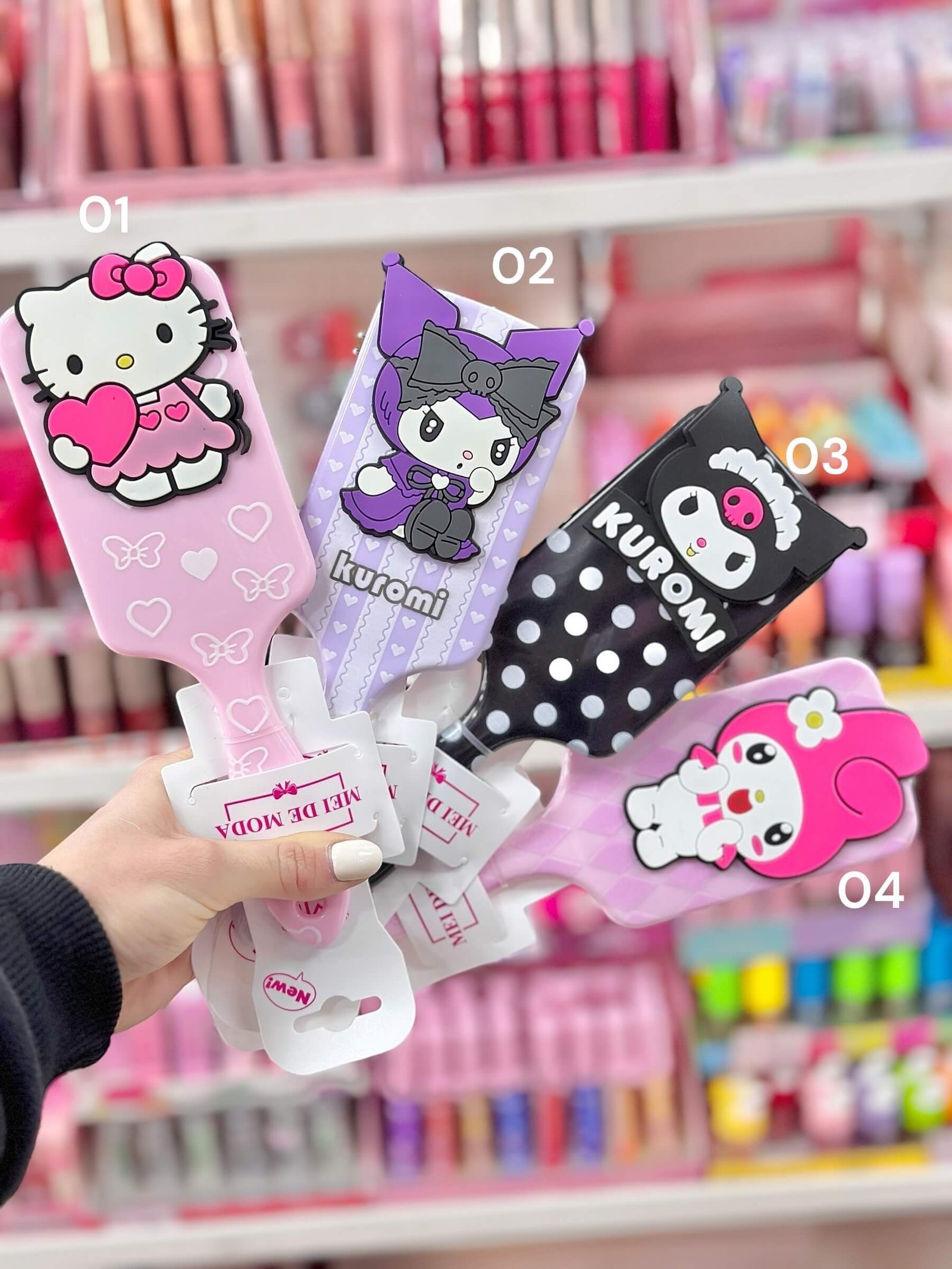 Cepillo de cabello cabello Hello Kitty con relieve