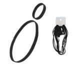 Cintillos Elasticos Con Cole 12 Pcs Color Negros