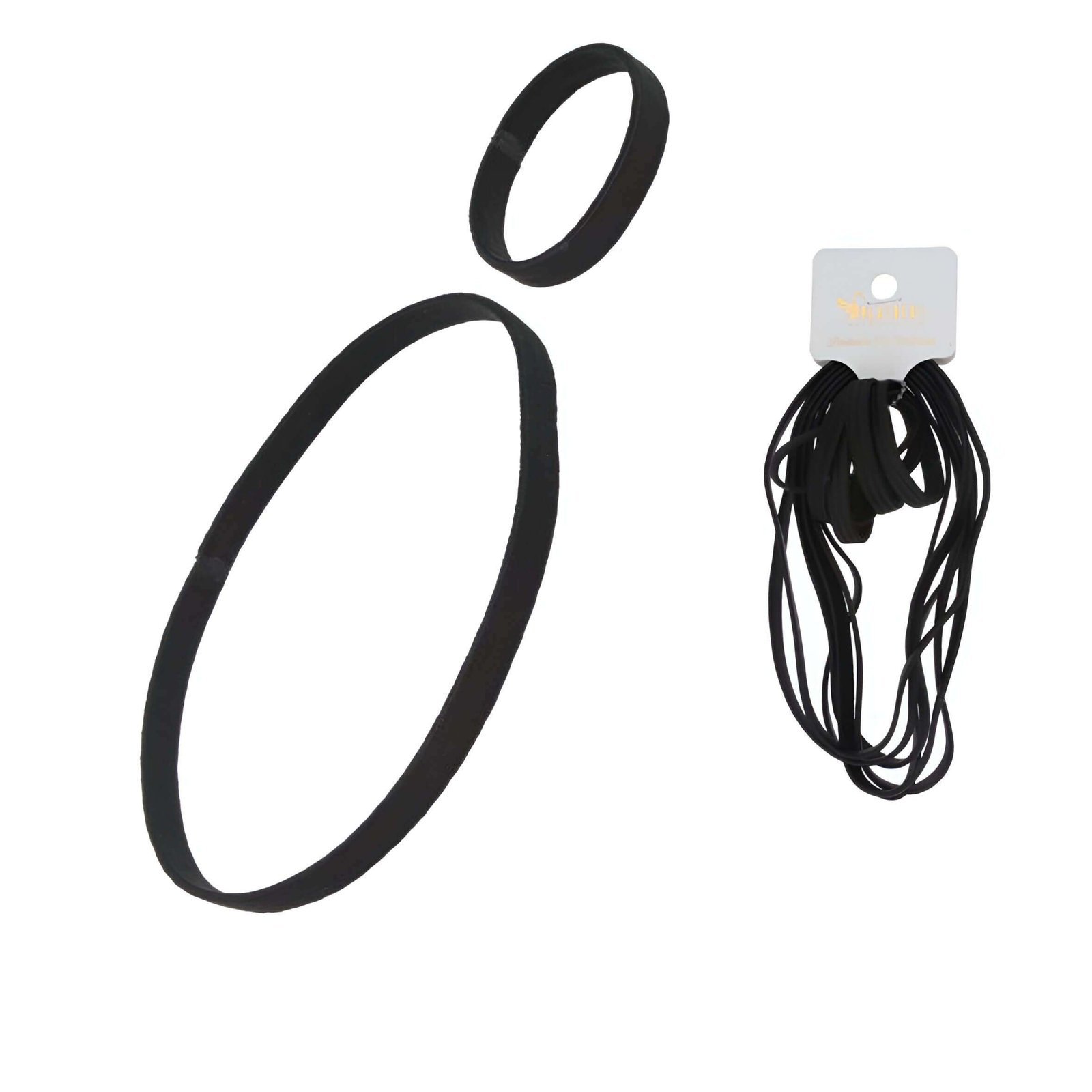Cintillos Elasticos Con Cole 12 Pcs Color Negros
