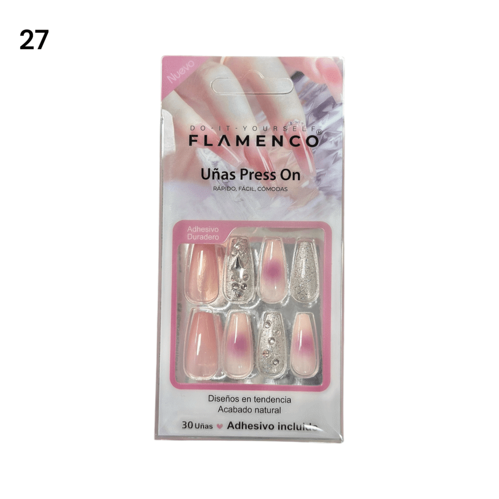 Uñas Press On 24 Pcs Flamenco