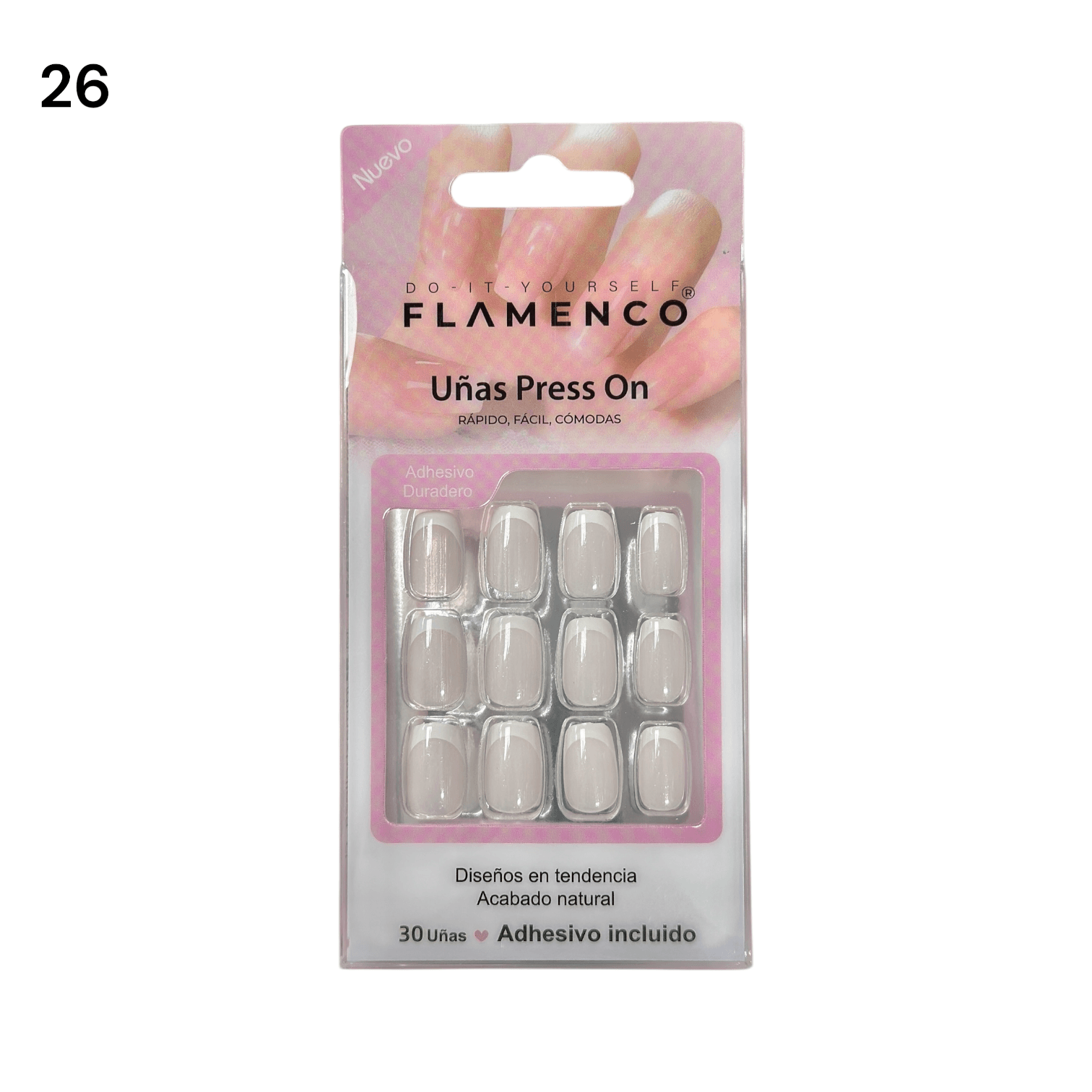 Uñas Press On 24 Pcs Flamenco
