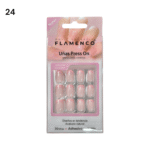 Uñas Press On 24 Pcs Flamenco