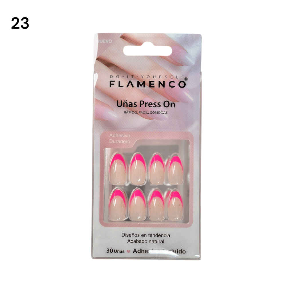 Uñas Press On 24 Pcs Flamenco