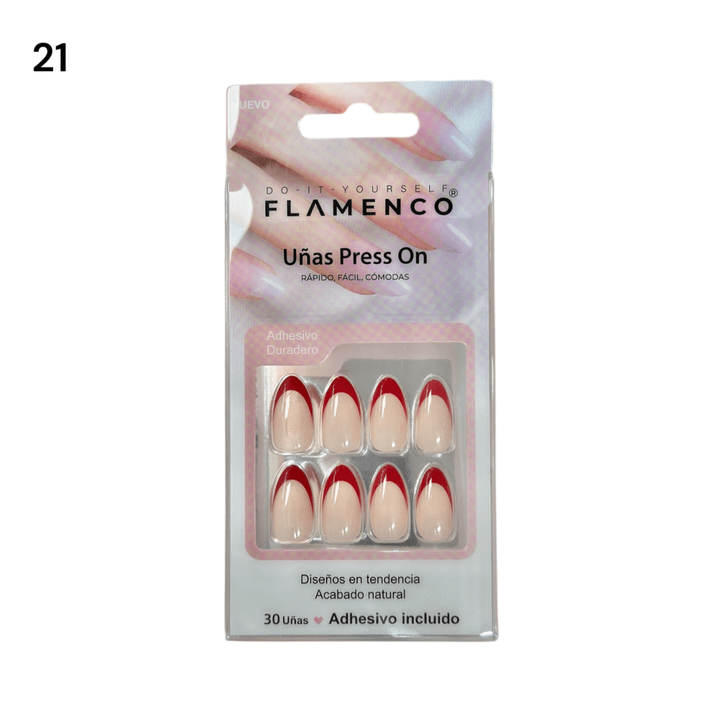 Uñas Press On 24 Pcs Flamenco
