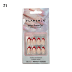 Uñas Press On 24 Pcs Flamenco