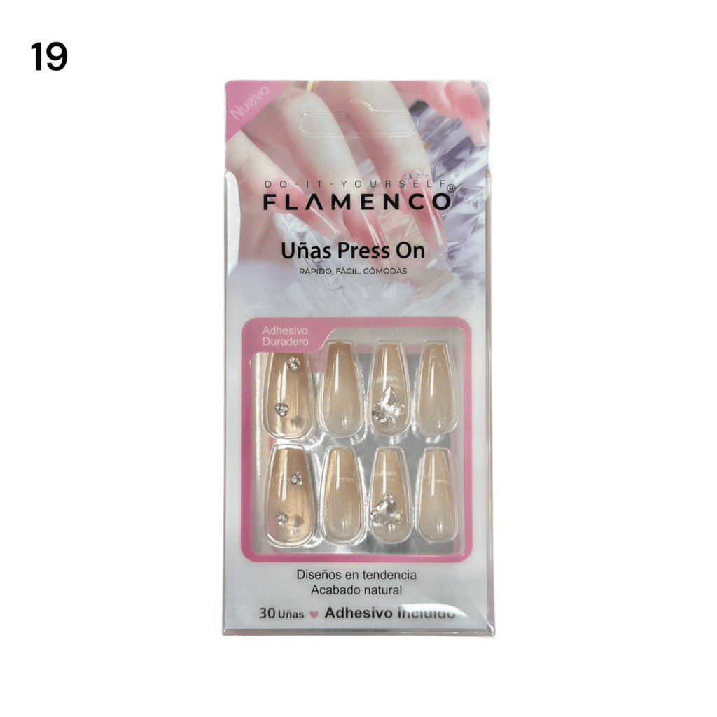 Uñas Press On 24 Pcs Flamenco
