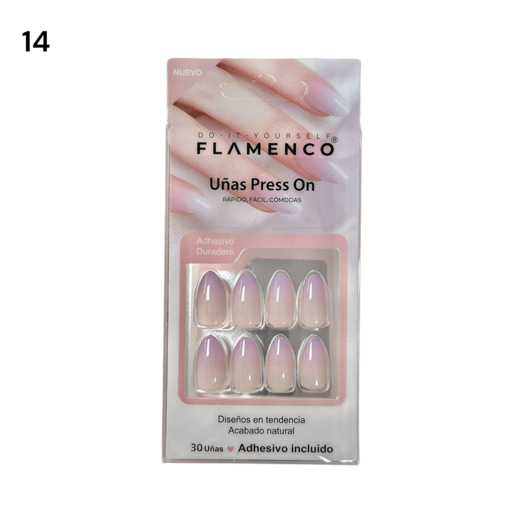 Uñas Press On 24 Pcs Flamenco
