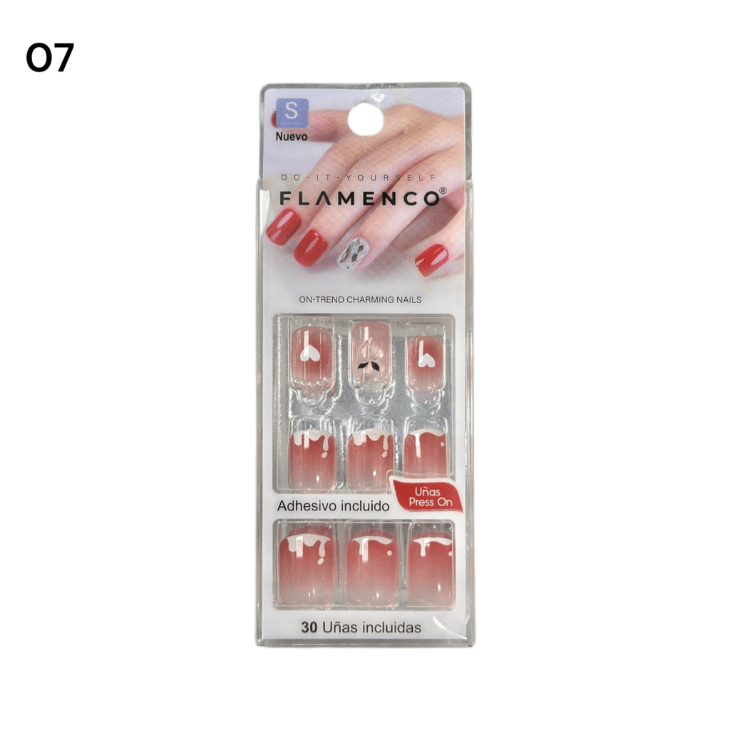 Uñas Press On 24 Pcs Flamenco