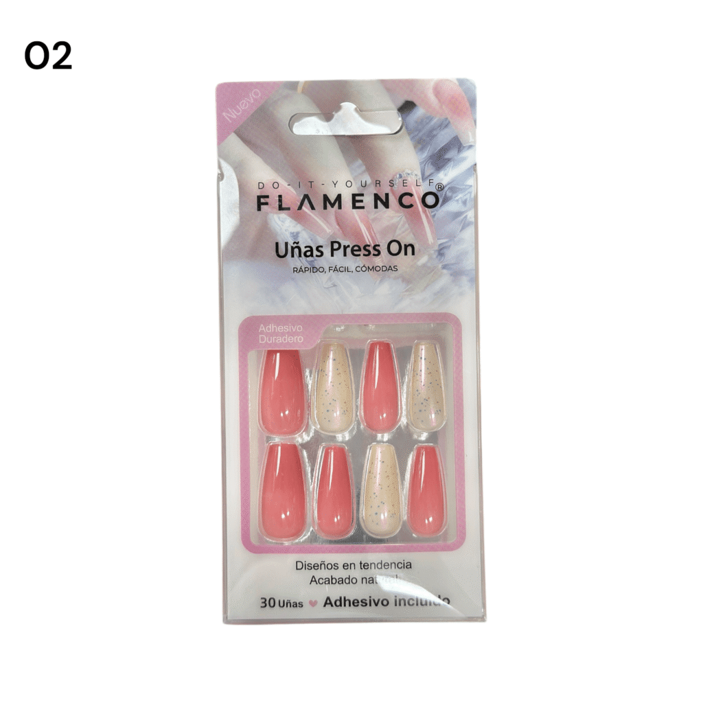 Uñas Press On 24 Pcs Flamenco