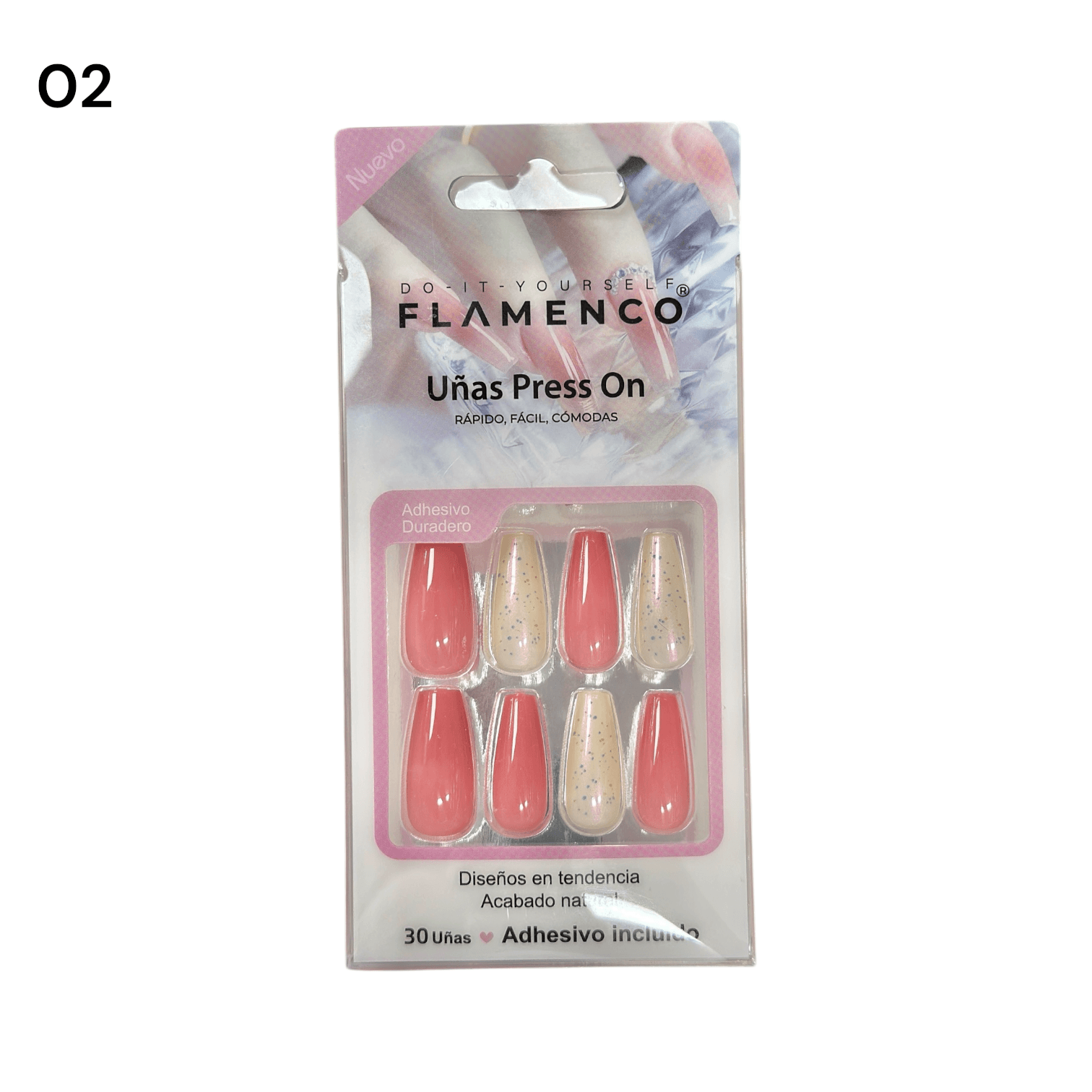 Uñas Press On 24 Pcs Flamenco