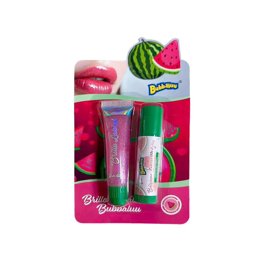 Set de Brillo y Bálsamo Labial Bubbaluu 2en1
