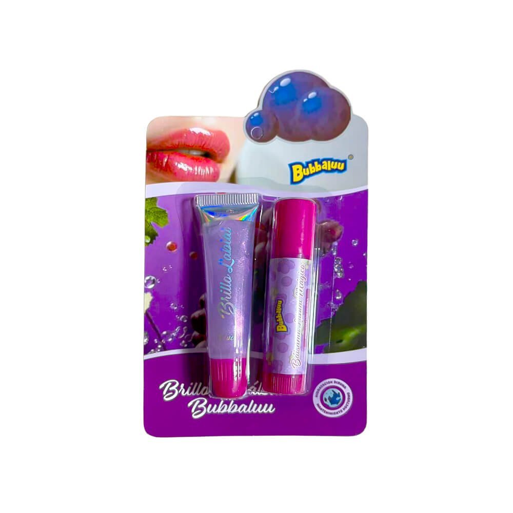 Set de Brillo y Bálsamo Labial Bubbaluu 2en1