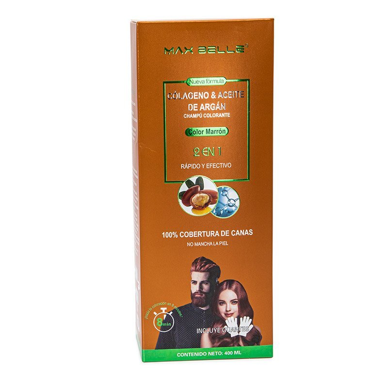 Shampoo Colorante Marrón Max belle 400ml